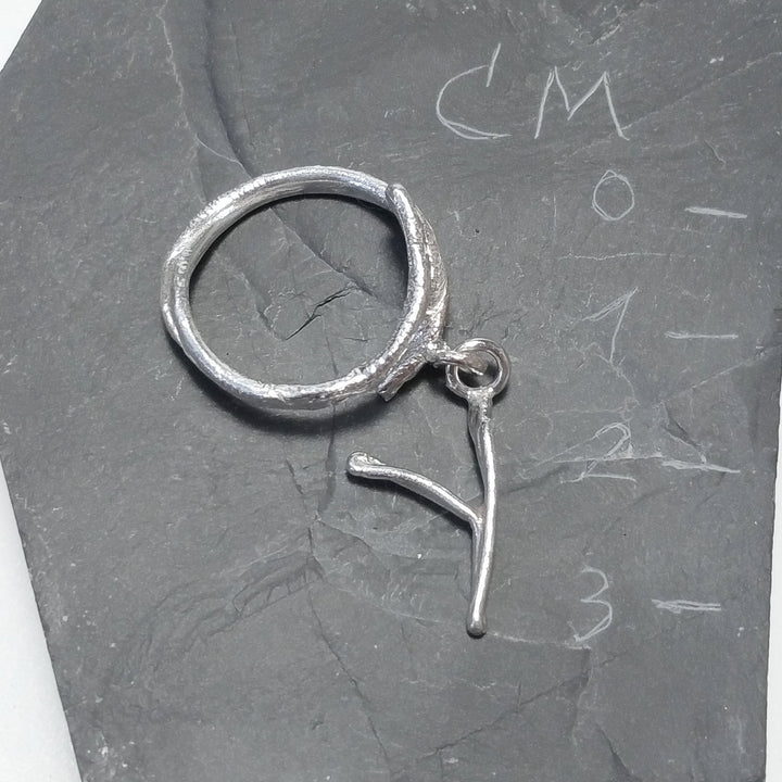 PERSONALIZED RING with letter in 925 silver handcrafted ring