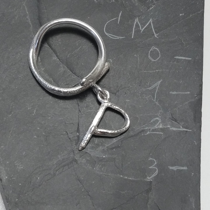 PERSONALIZED RING with letter in 925 silver handcrafted ring