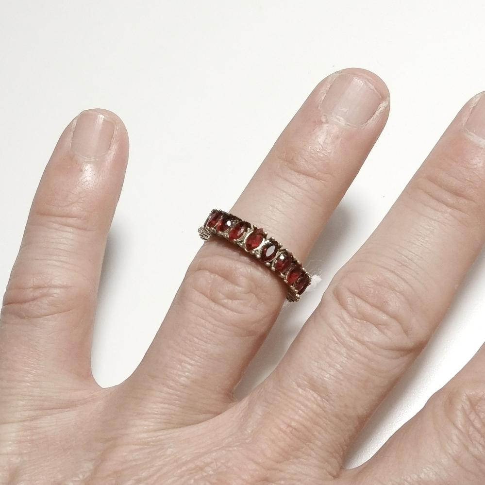 Anello artigianale fascia in argento 925 con pietra - MALAMPUR