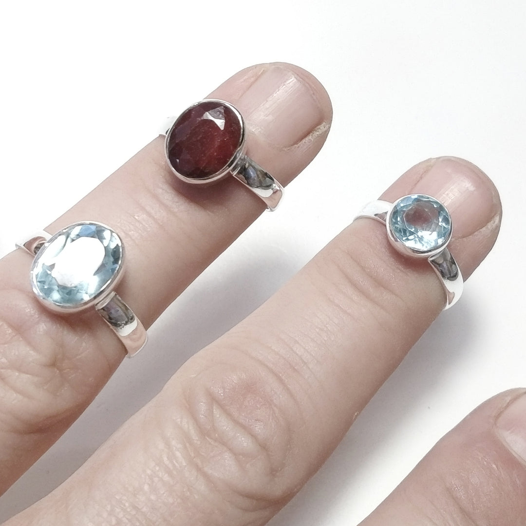 Handcrafted RING in 925 silver with Ruby Root, Amethyst