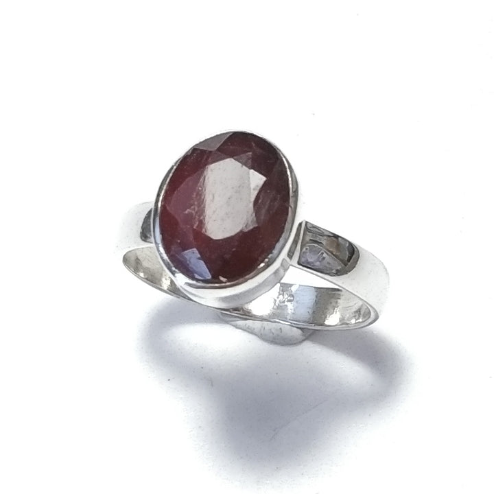 Handcrafted RING in 925 silver with Ruby Root, Amethyst