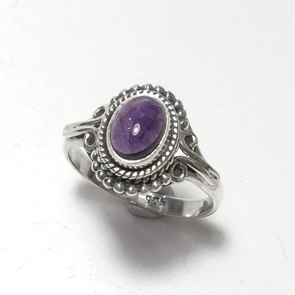 ANELLO artigianale in argento 925 con Pietra di Luna Ametista | GIOIELLI CON PIETRE