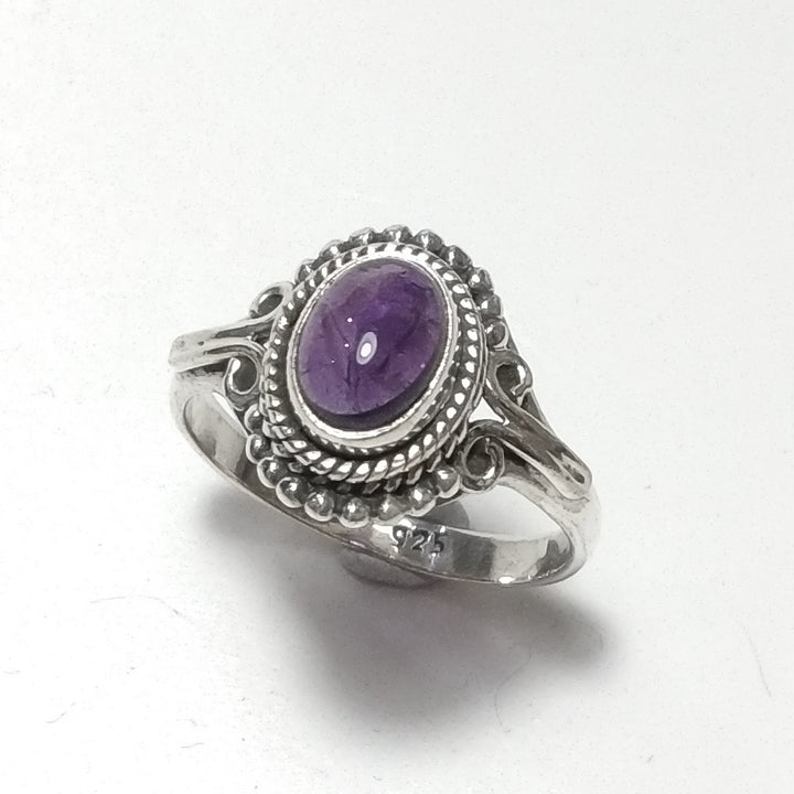 ANELLO artigianale in argento 925 con Pietra di Luna Ametista | GIOIELLI CON PIETRE