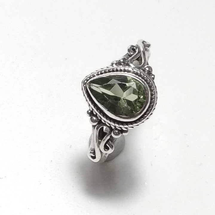 ANELLO artigianale in argento 925 con Peridoto Granato, Turchese