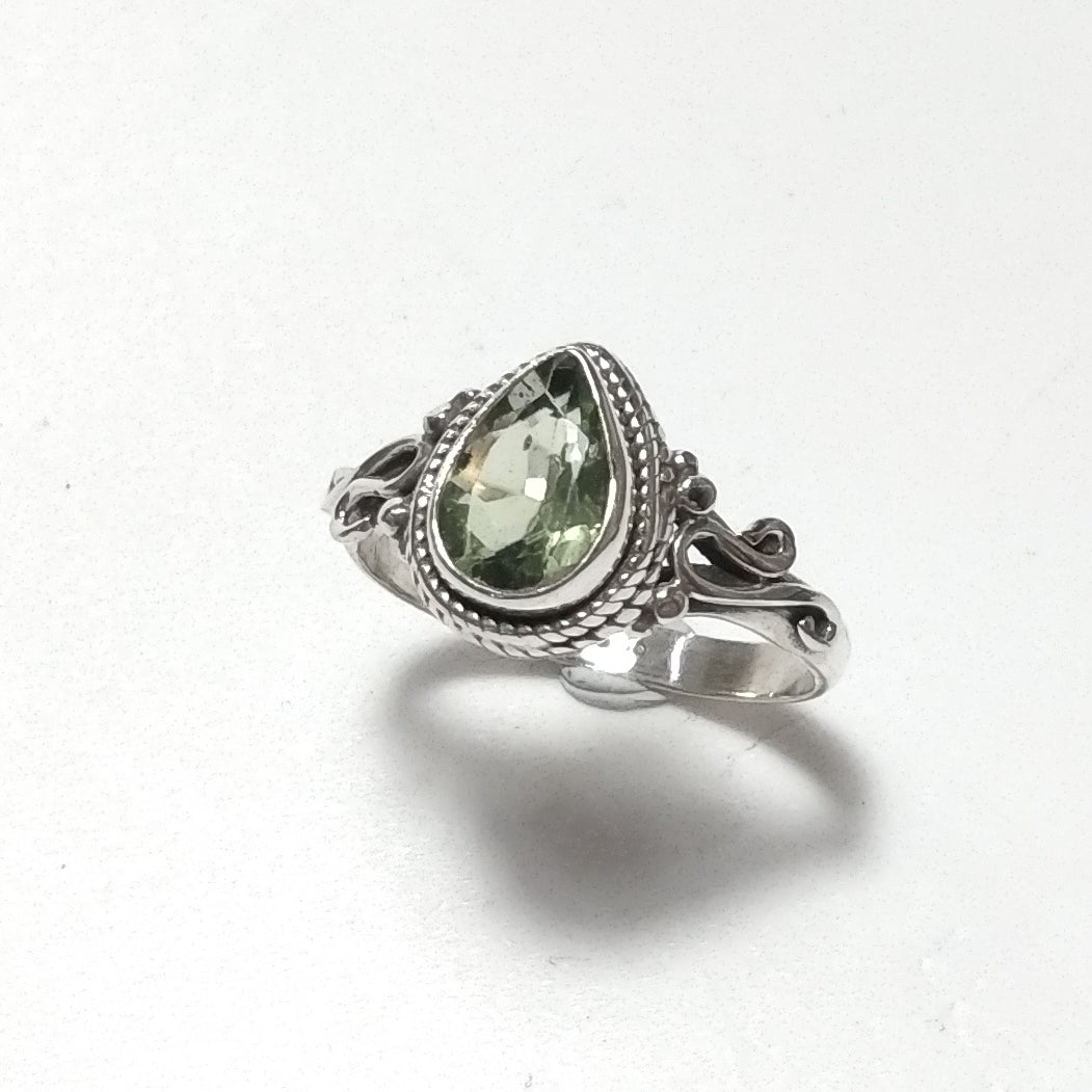 ANELLO artigianale in argento 925 con Peridoto Granato, Turchese
