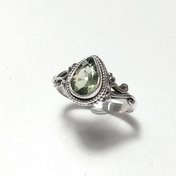 ANELLO artigianale in argento 925 con Peridoto Granato, Turchese