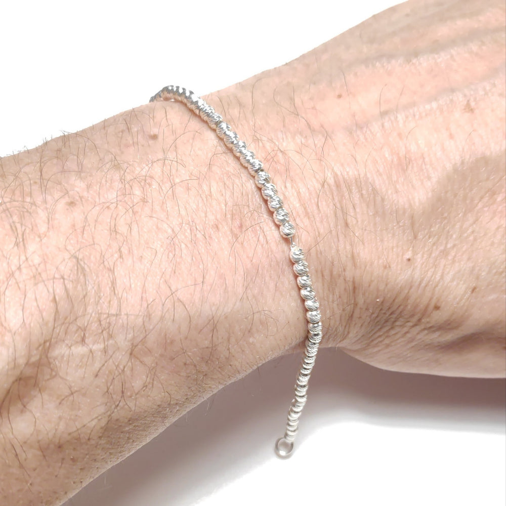 Bracciale con tubi diamantati d'argento piccoli