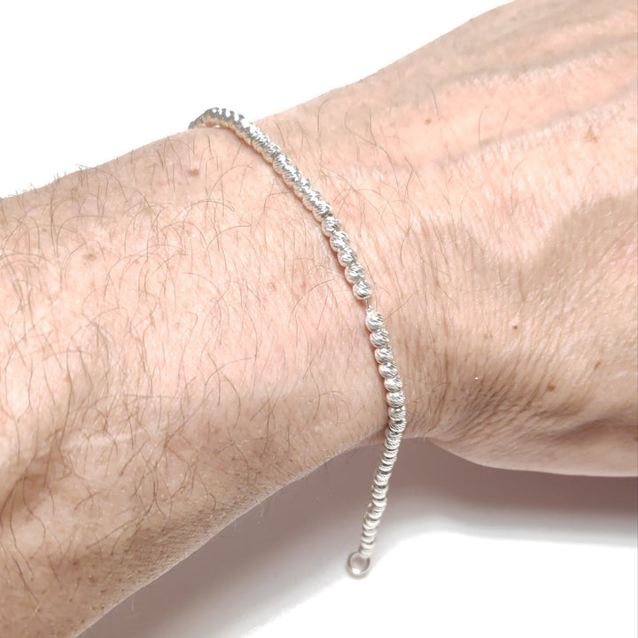 Bracciale con tubi diamantati d'argento piccoli
