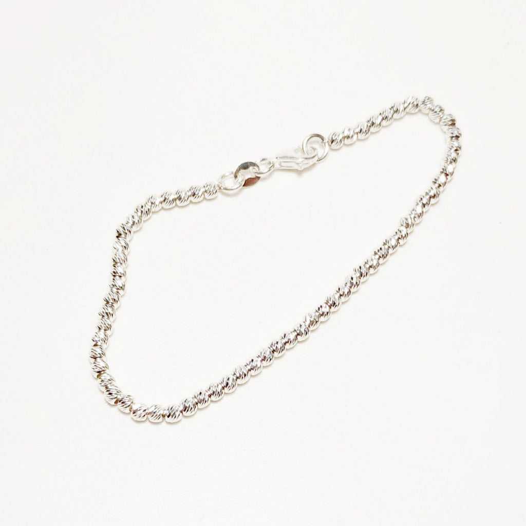 Bracciale con tubi diamantati d'argento piccoli