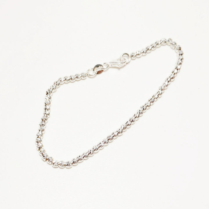 Bracciale con tubi diamantati d'argento piccoli