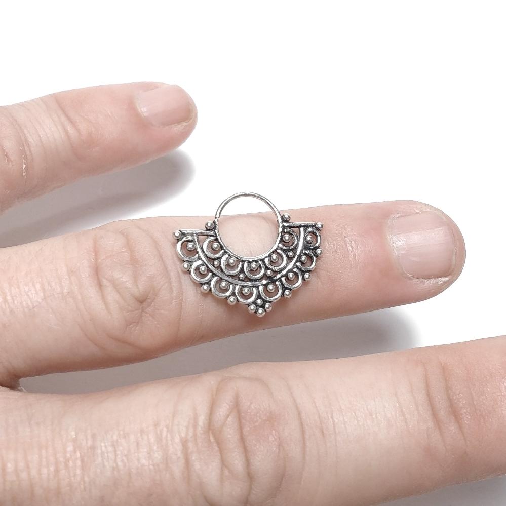 Orecchino - SEPTUM in argento 925 brunito - etnico