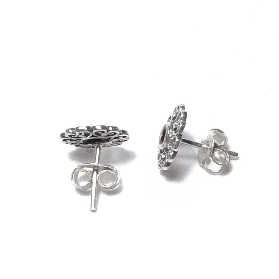 Mini ORECCHINI Argento 925 ORECCHINI Granato | ORECCHINI da lobo