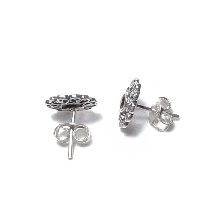 Mini ORECCHINI Argento 925 ORECCHINI Granato | ORECCHINI da lobo