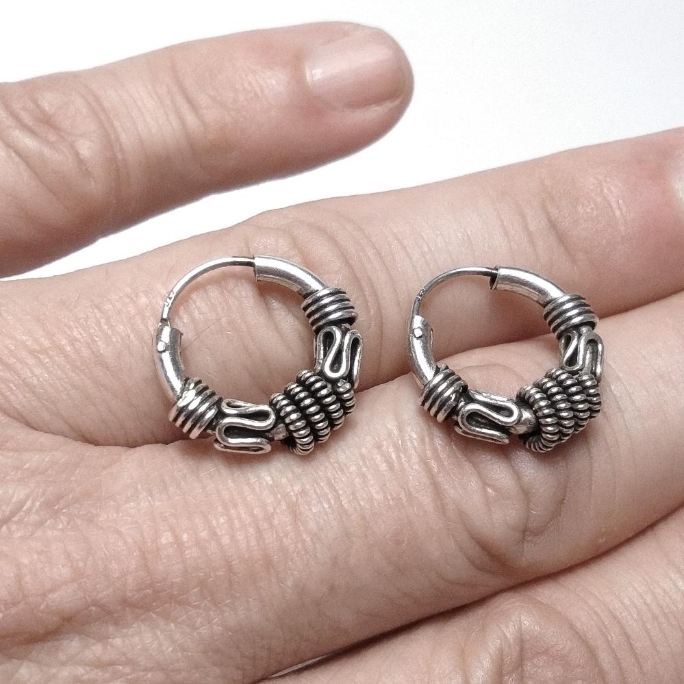 Orecchini cerchio argento - UOMO DONNA etnico | Gioielli etnici piercing