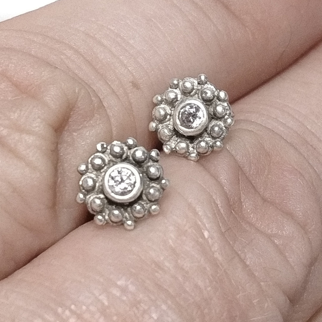 Mini OHRRINGE 925 Silber Granat OHRRINGE | Lappen-OHRRINGE
