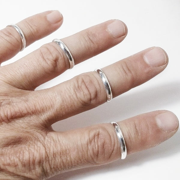 Anello fascia fine in argento 925 ferma anello