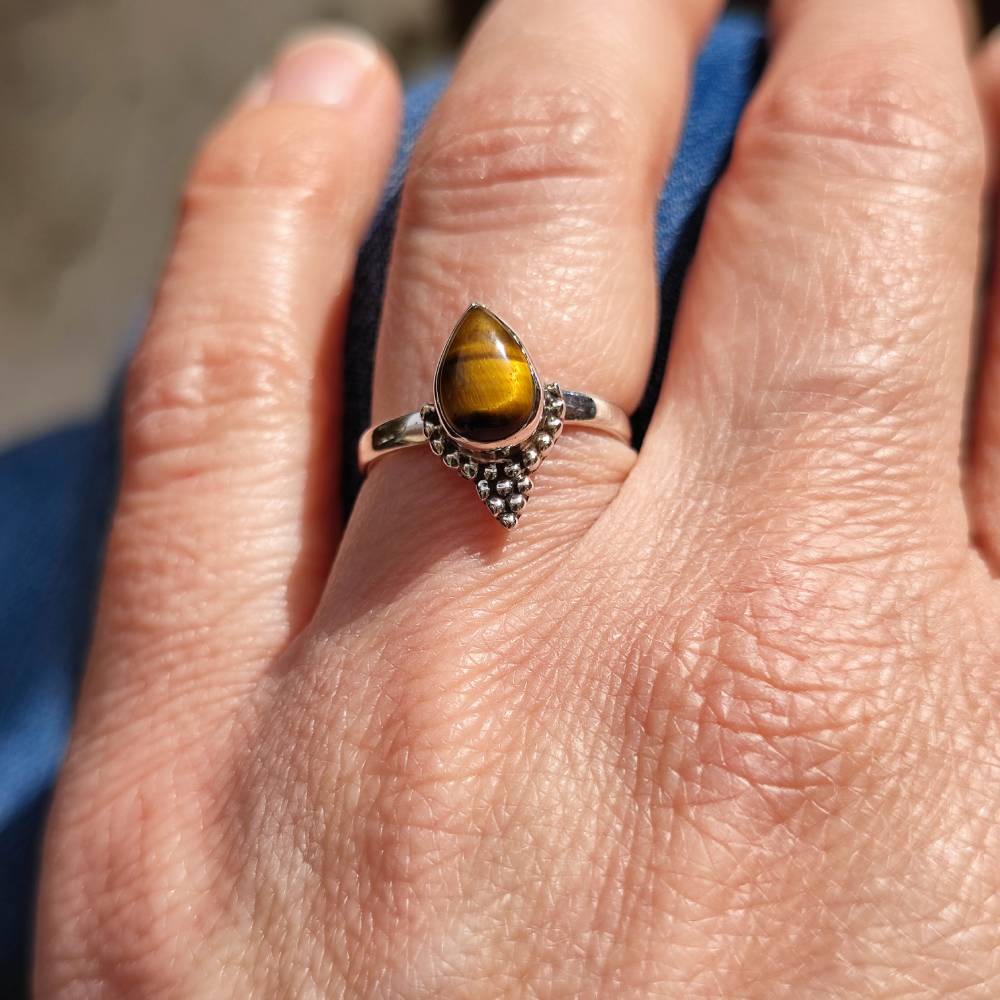Anello AAHNA in argento 925 con pietra | GIOIELLI IN ARGENTO