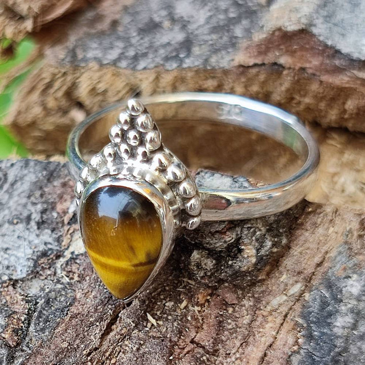 Anello AAHNA in argento 925 con pietra | GIOIELLI IN ARGENTO