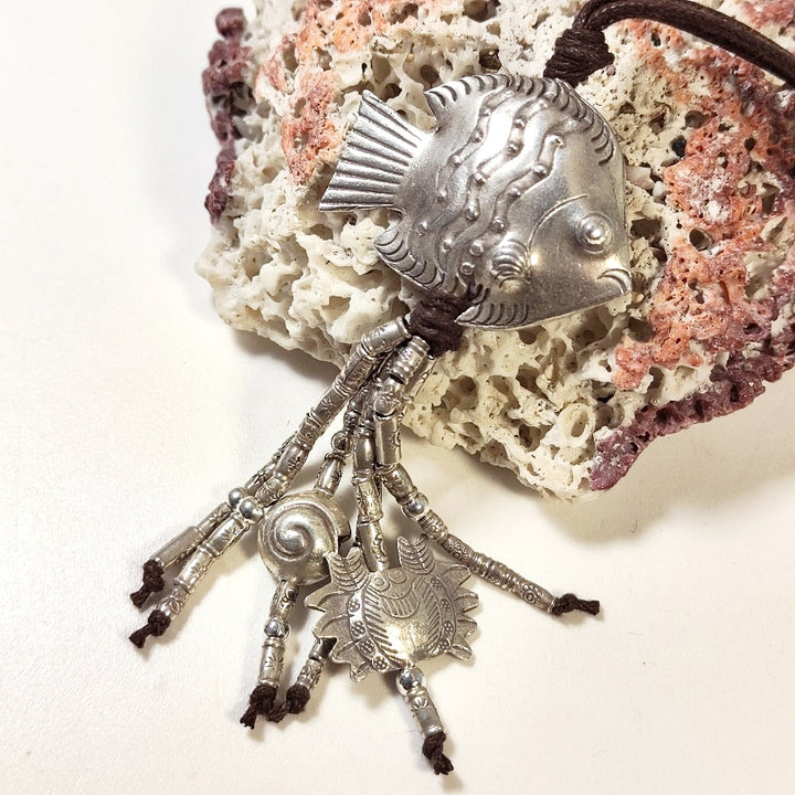 Collana etnica con PESCE in argento 925 - LARA