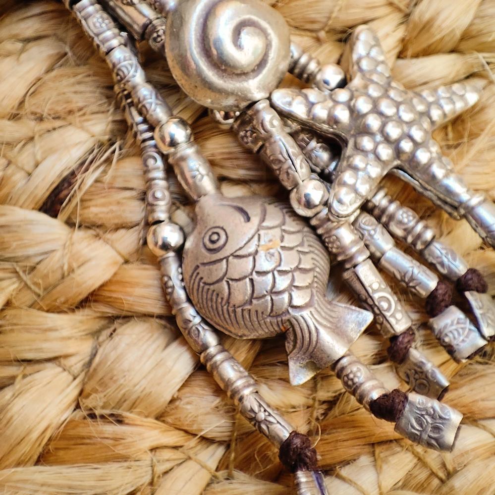 Collana etnica con PESCE in argento 925 - EISHA