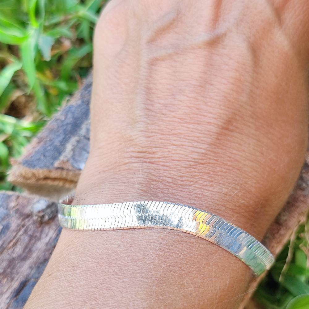 Bracciale argento piatto