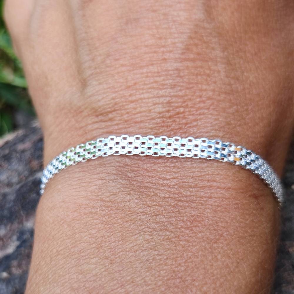 BRACCIALE ARGENTO catena piatta - HOSPET