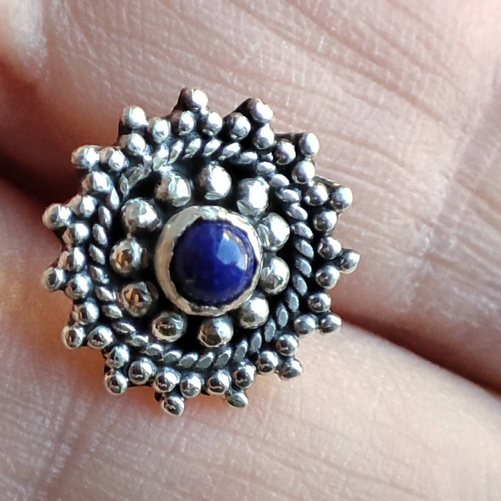 ORECCHINI etnici con pietra in argento 925 - JASDAN