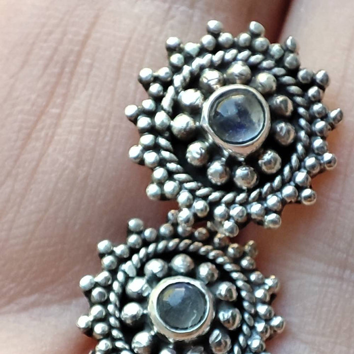 ORECCHINI etnici con pietra in argento 925 - JASDAN
