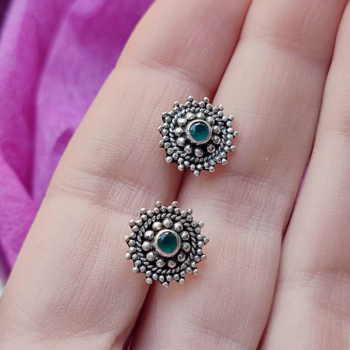 ORECCHINI etnici con pietra in argento 925 - JASDAN