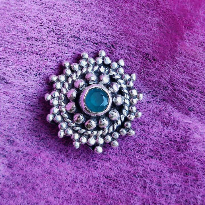 ORECCHINI etnici con pietra in argento 925 - JASDAN