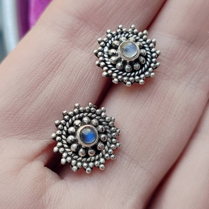 ORECCHINI etnici con pietra in argento 925 - JASDAN