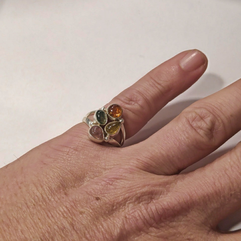 Anello Tormalina e argento cabouchon - TILOTTAMA