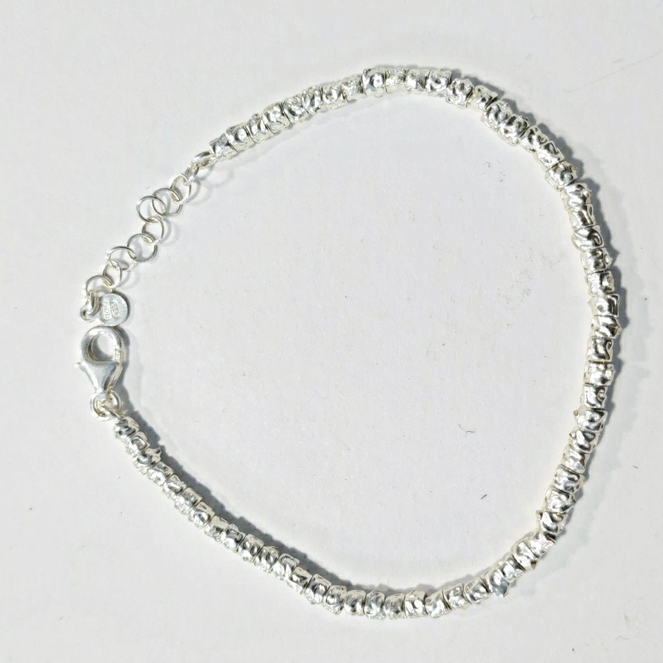 BRACCIALE ARGENTO a tubi martellati piccoli