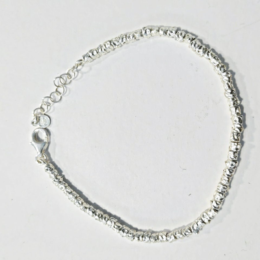 BRACCIALE ARGENTO a tubi martellati piccoli