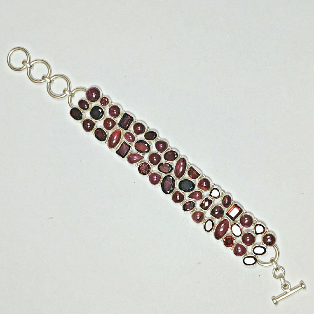 Women's silver and GARNET bracelet