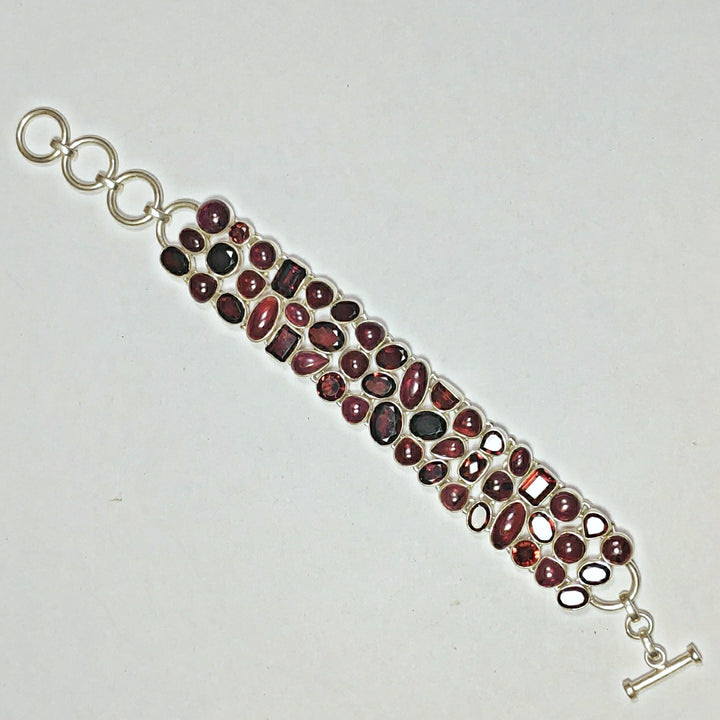 Women's silver and GARNET bracelet