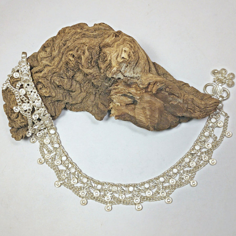 Cavigliera indiana argento semi-rigida