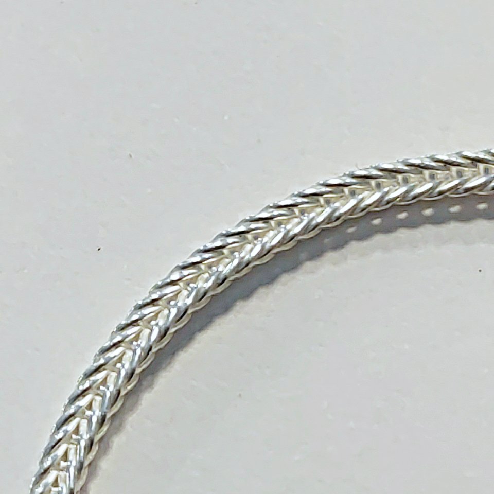 Silver Snake | Square fishbone style 925 silver bracelet