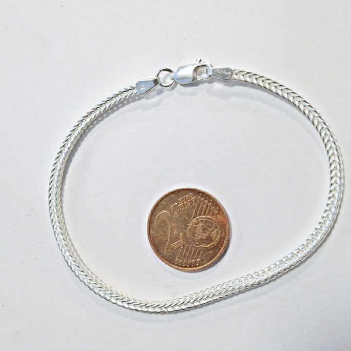 Silver Snake | Square fishbone style 925 silver bracelet