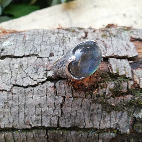 Anello ZAINA in argento 925 ANELLO artigianale con LABRADORITE