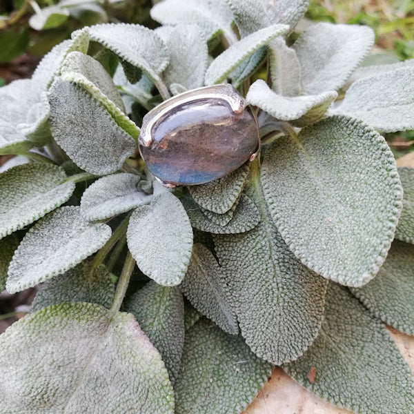 Anello ZAINA in argento 925 ANELLO artigianale con LABRADORITE