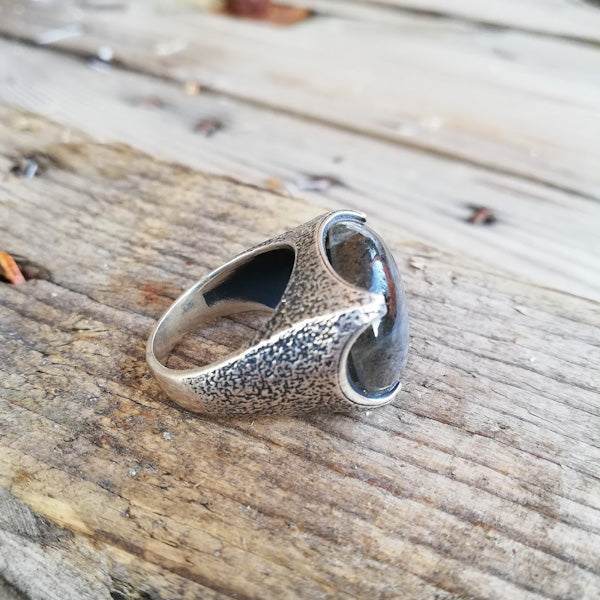 Anello ZAINA in argento 925 ANELLO artigianale con LABRADORITE