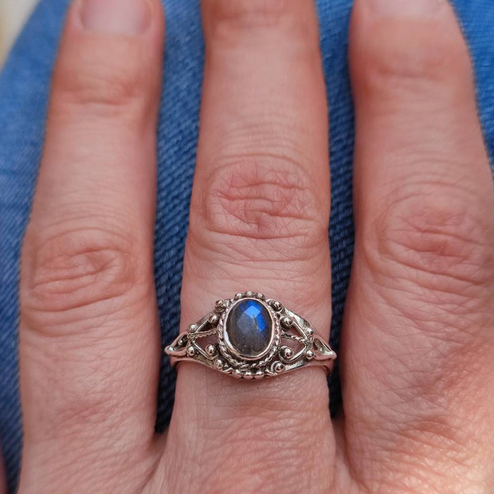 Anello LALITESH in argento 925 con pietra labradorite
