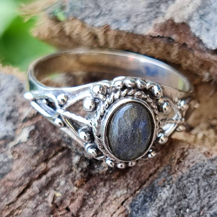 Anello LALITESH in argento 925 con pietra labradorite