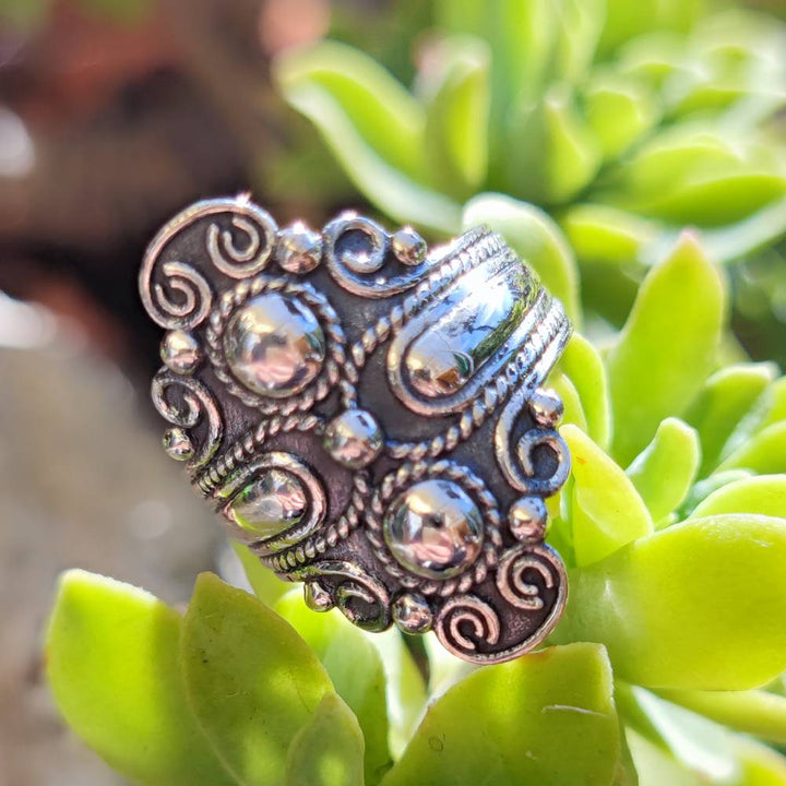 Anello etnico artigianale in argento 925 - KARDA