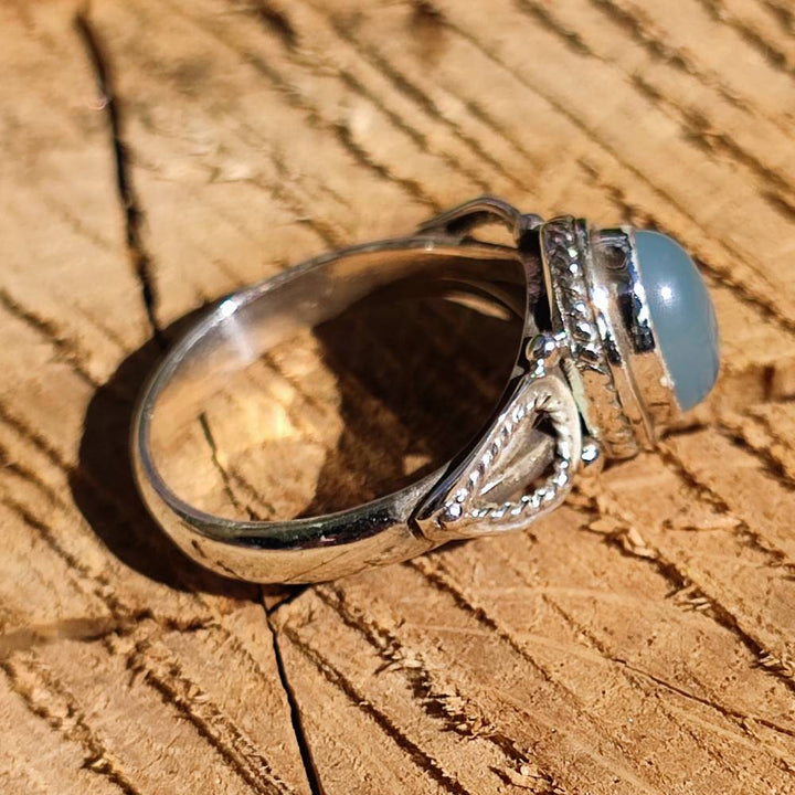 Anello ANJAN in argento 925 con pietra calcedonio