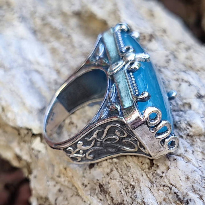 Anello artigianale con pietra in argento 925 - TILAIMAL