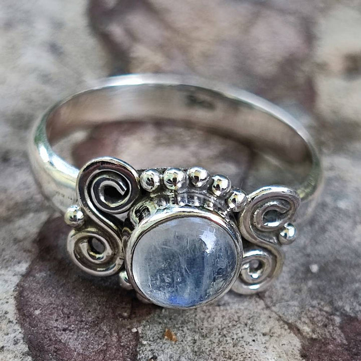 Anello in argento 925 con pietra HEMANG pietra di luna