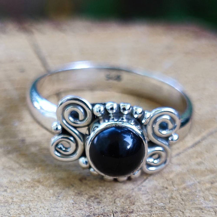 Anello in argento 925 con pietra HEMANG onice nero