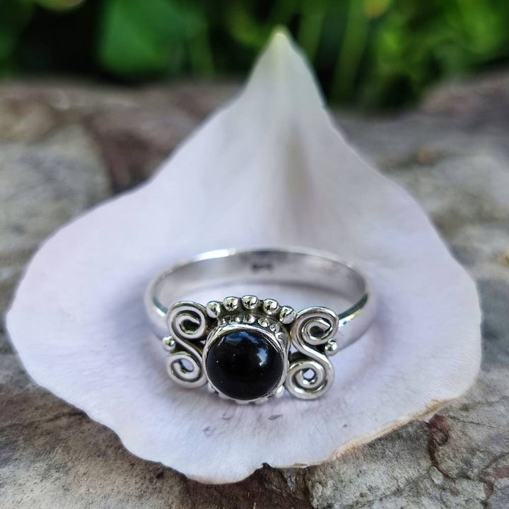 Anello in argento 925 con pietra HEMANG onice nero
